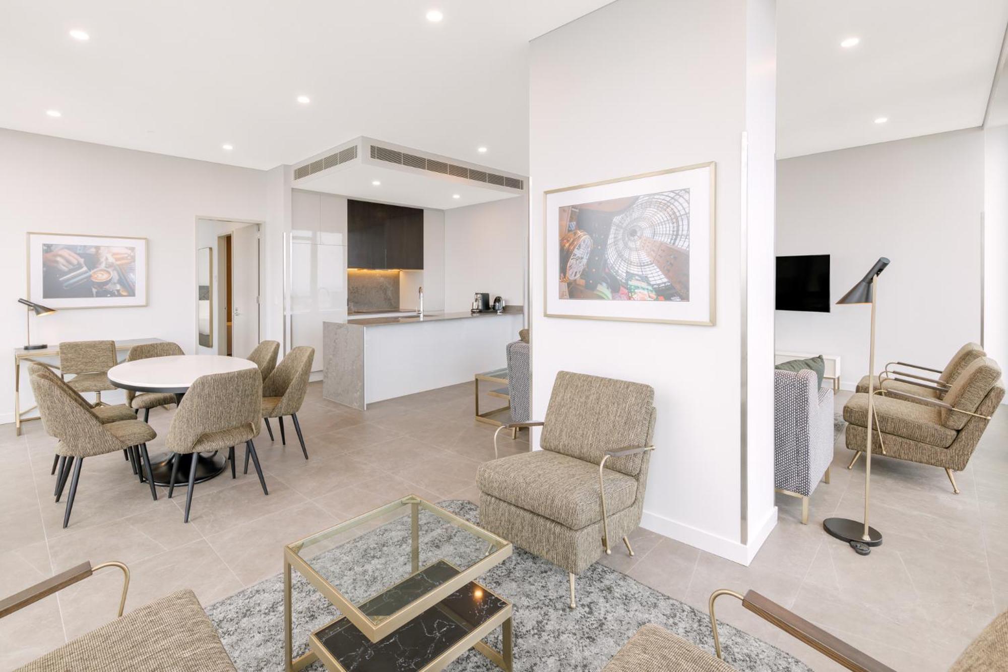 Meriton Suites Мельбурн Екстер'єр фото Interior of a typical apartment